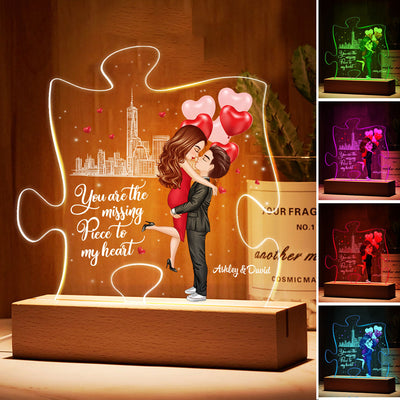 The Missing Piece To My Heart Personalized Acrylic Custom Shape Puzzle Plaque