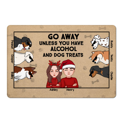 Go Away Unless You Have Alcohol And Dog Treats Personalized Doormat