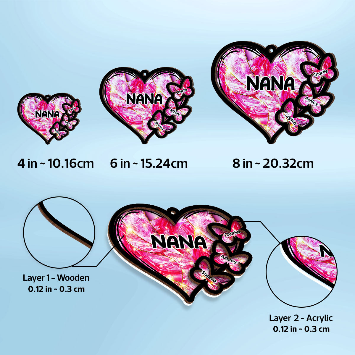 Sparkling Grandma Personalized Suncatcher Ornament, Christmas Gift For Grandma