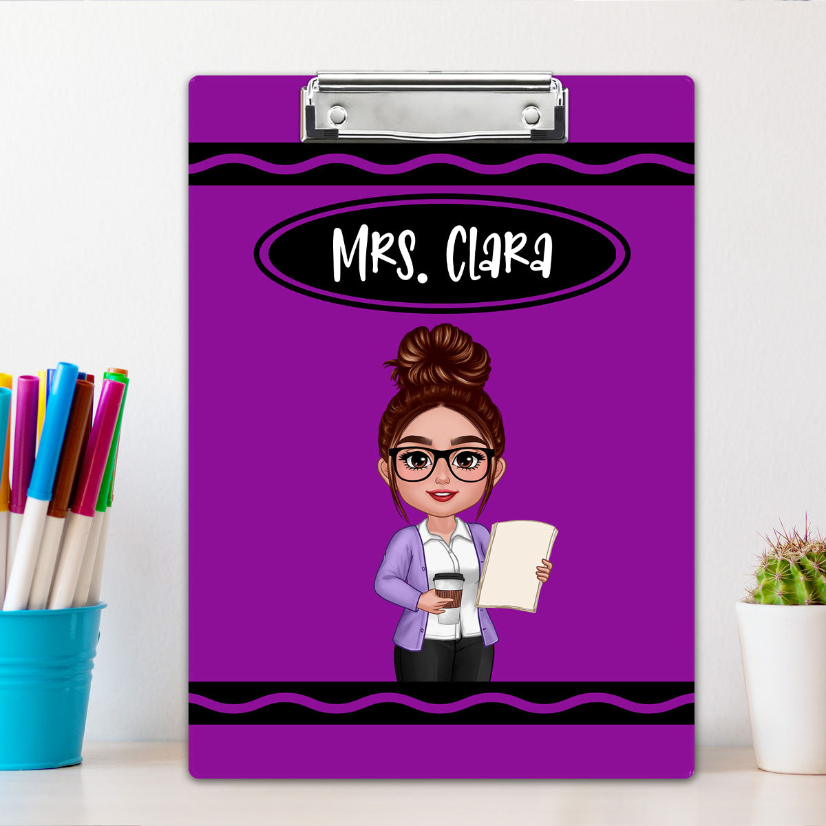 Teacher Crayon Personalized Clipboard
