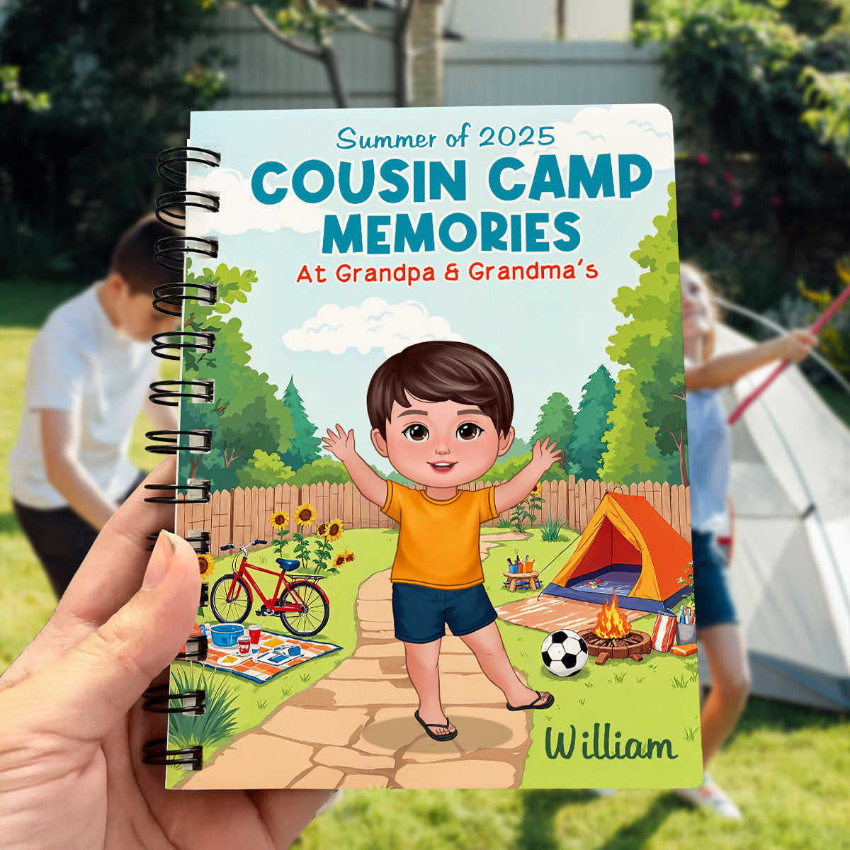 Cousin Camp Memories Personalized Spiral Notebook Journal, Gift For Kids