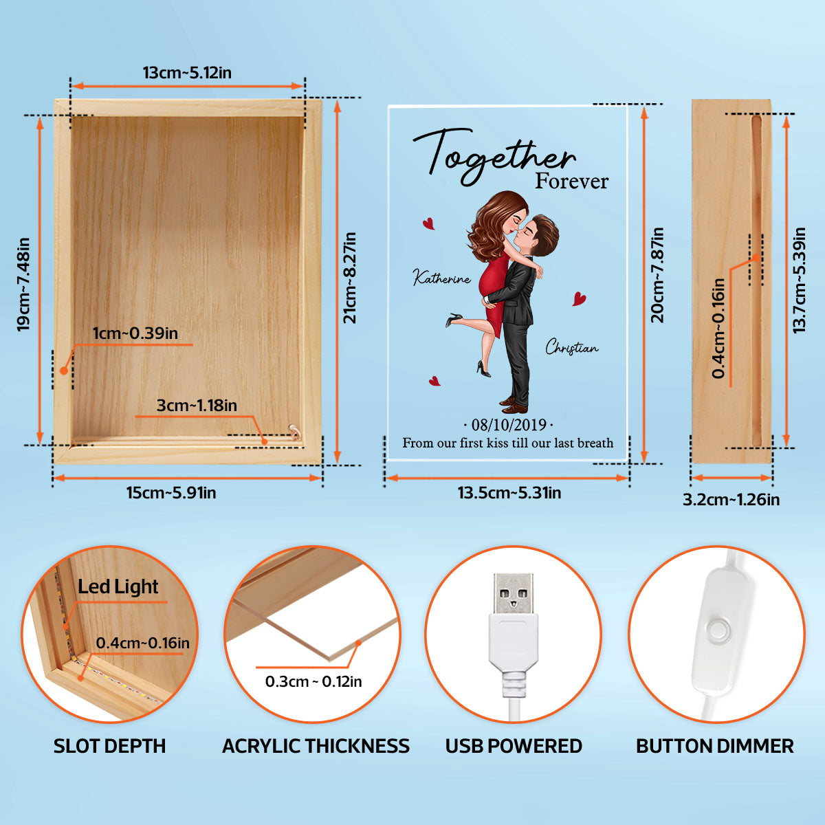 Annoying Each Other Together Forever, Couple Personalized Frame Light Box, Anniversary Gift For Her, Gift For Him