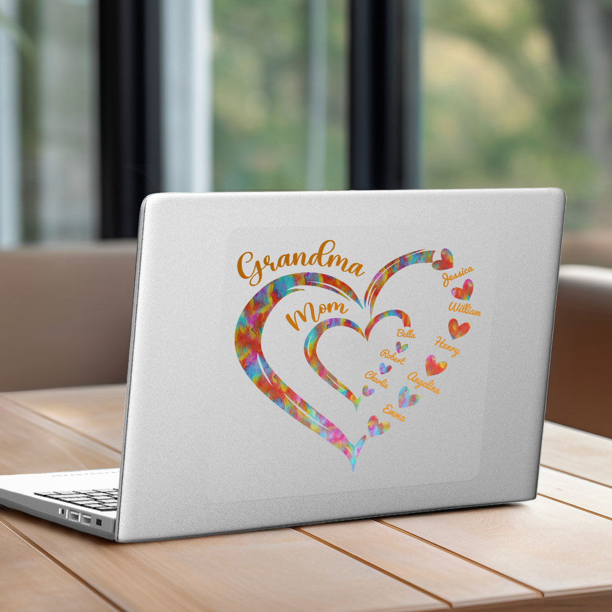 Grandma Mom Heart In Heart Decor Gift Personalized Decal