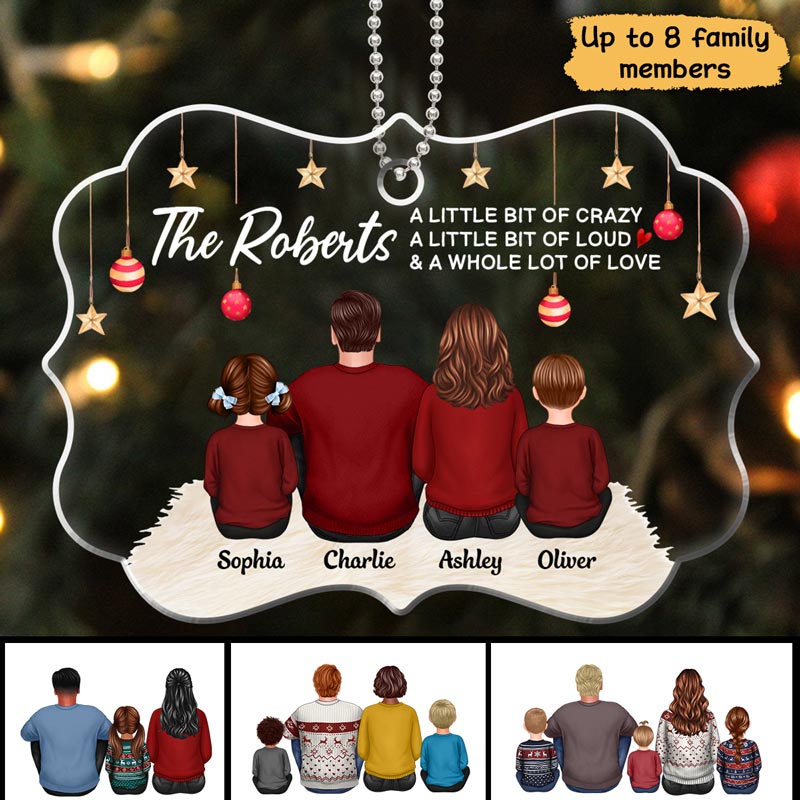 Family Whole Lot Of Love Personalized Christmas Acrylic Ornament