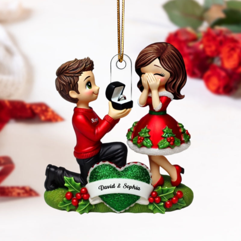 Marriage Proposal 3D Effect Ornament, - Personalized Acrylic Ornament