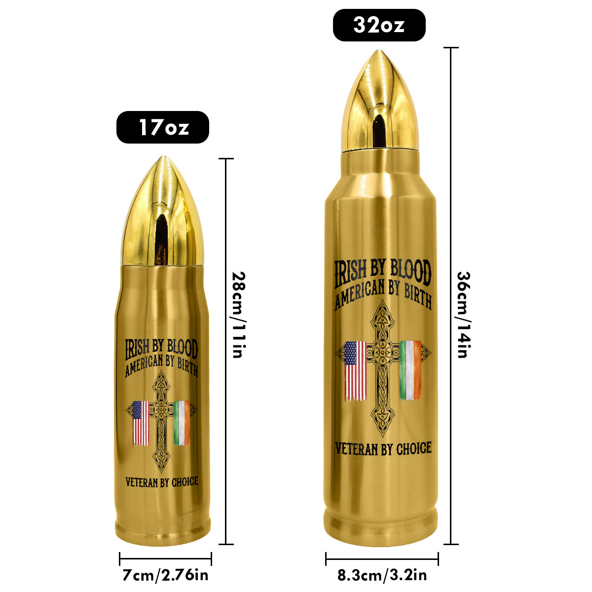St. Patrick's Day Irish By Blood American By Birth Customize Title Personalized Bullet Tumbler