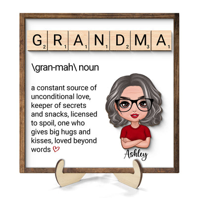 Grandma Definition Personalized 2-Layer Wooden Plaque
