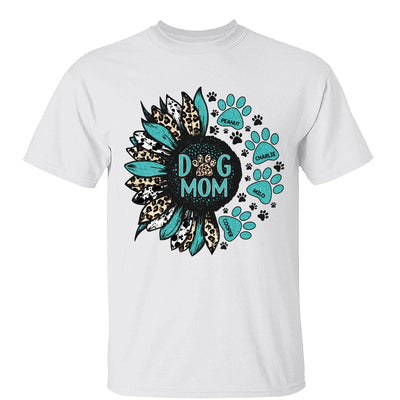 Sunflower Turquoise Cowhide Leopard Dog Cat Mom Personalized Shirt