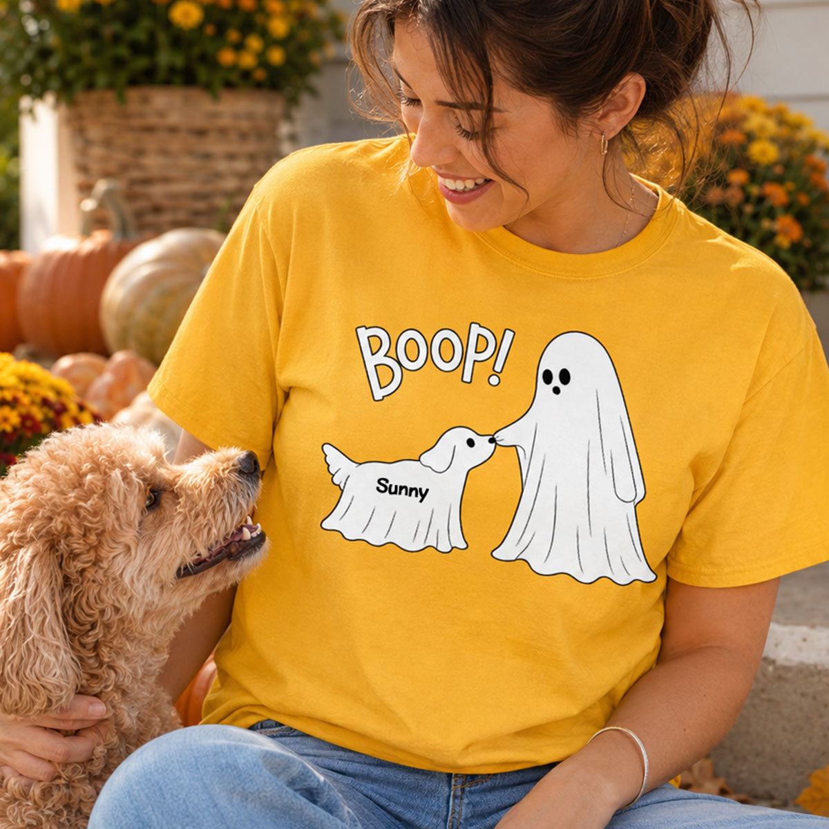 Cute Funny Ghost Boo-p Dog - Personalized Shirt - Halloween Shirt For Dog Lovers