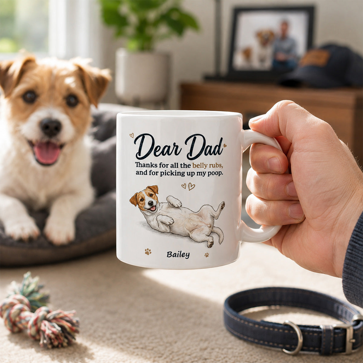 Dear Dad Mom Thank You For All The Belly Rubs Custom Dog Photo - Personalized Mug - Gift For Dog Lover