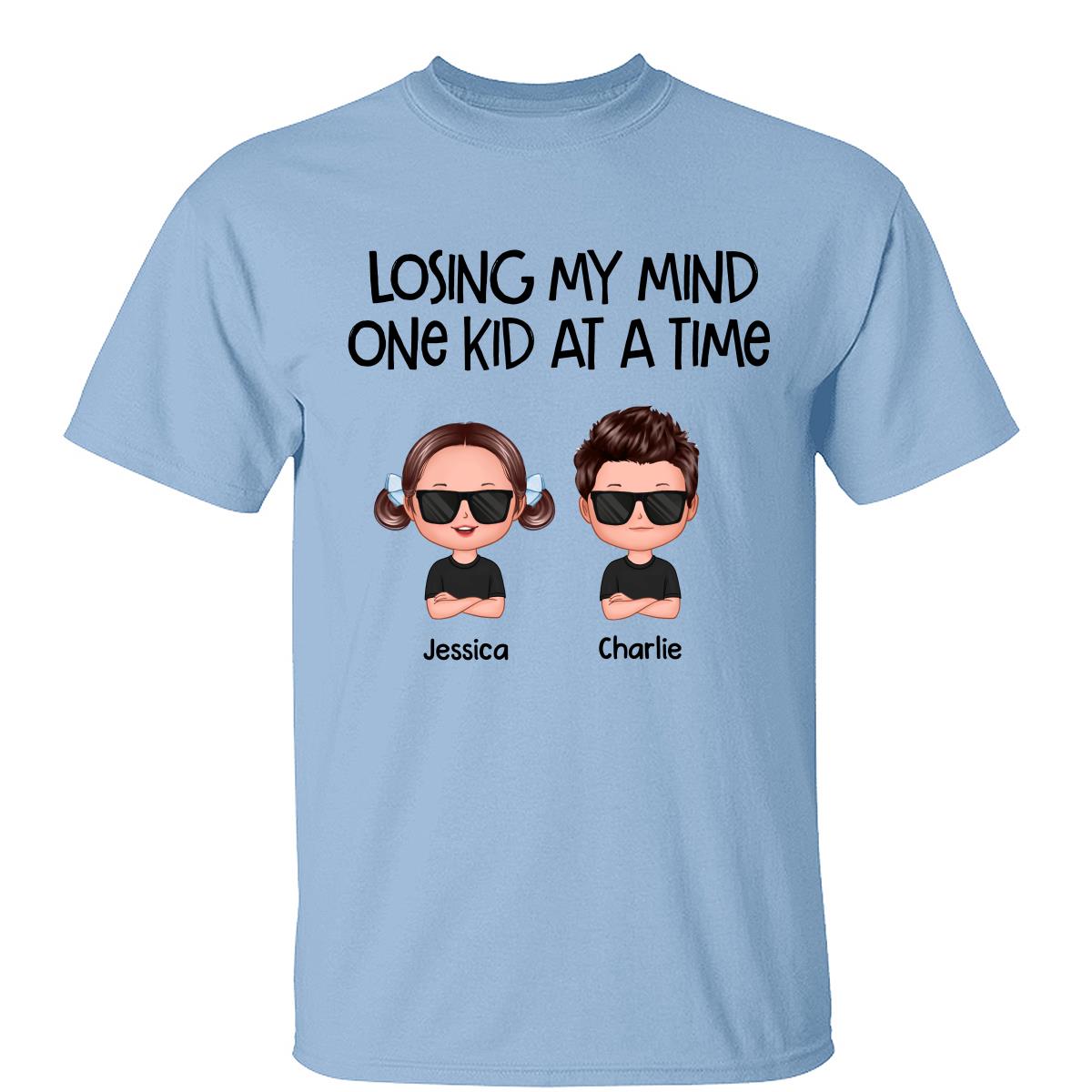 Losing My Mind One Kid At A Time Doll Kids Personalized Tank Top Shirt