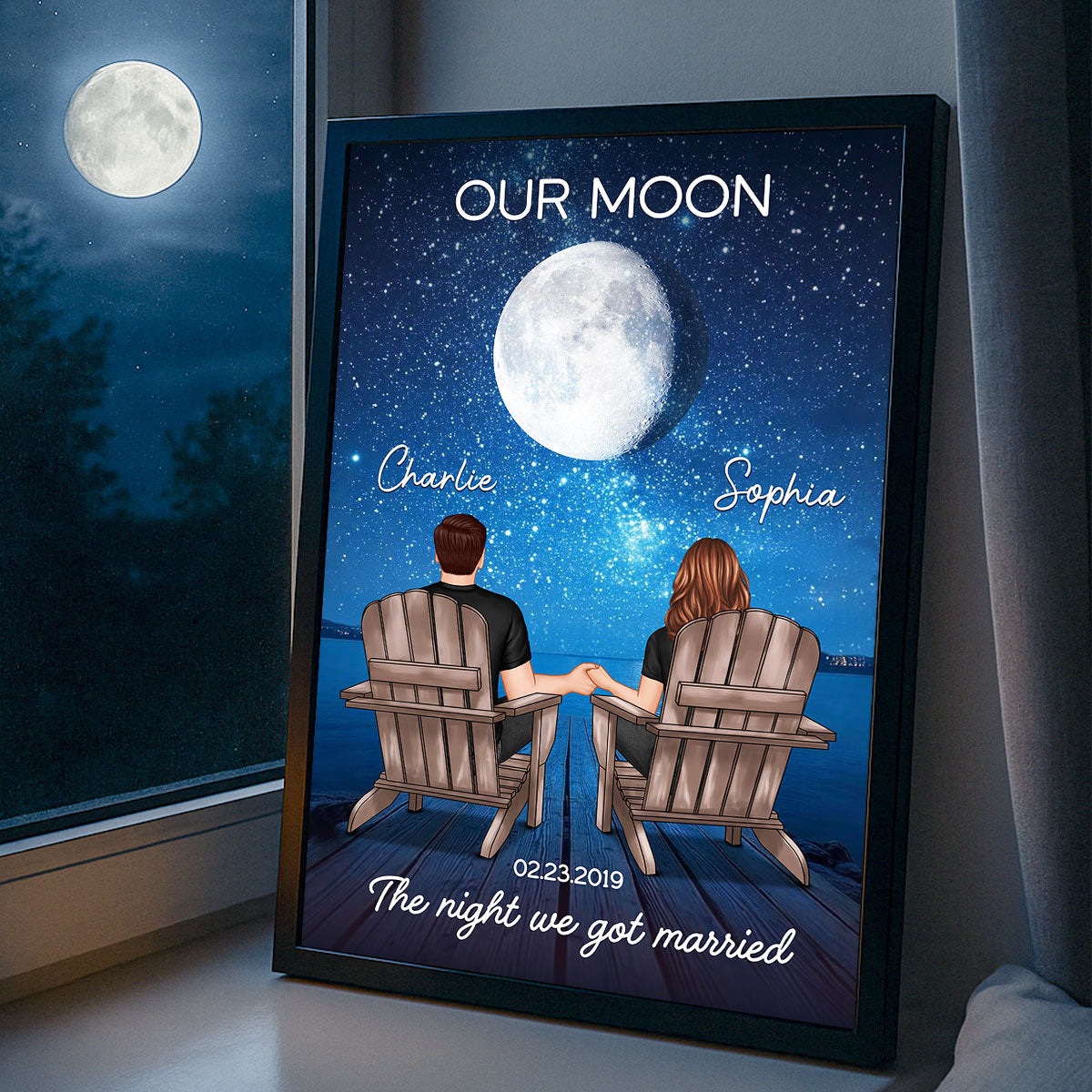 Couple We Got This Custom Moon Phase by Date - Personalized Poster - Sentimental Valentine's Day Gift for Her, for Him