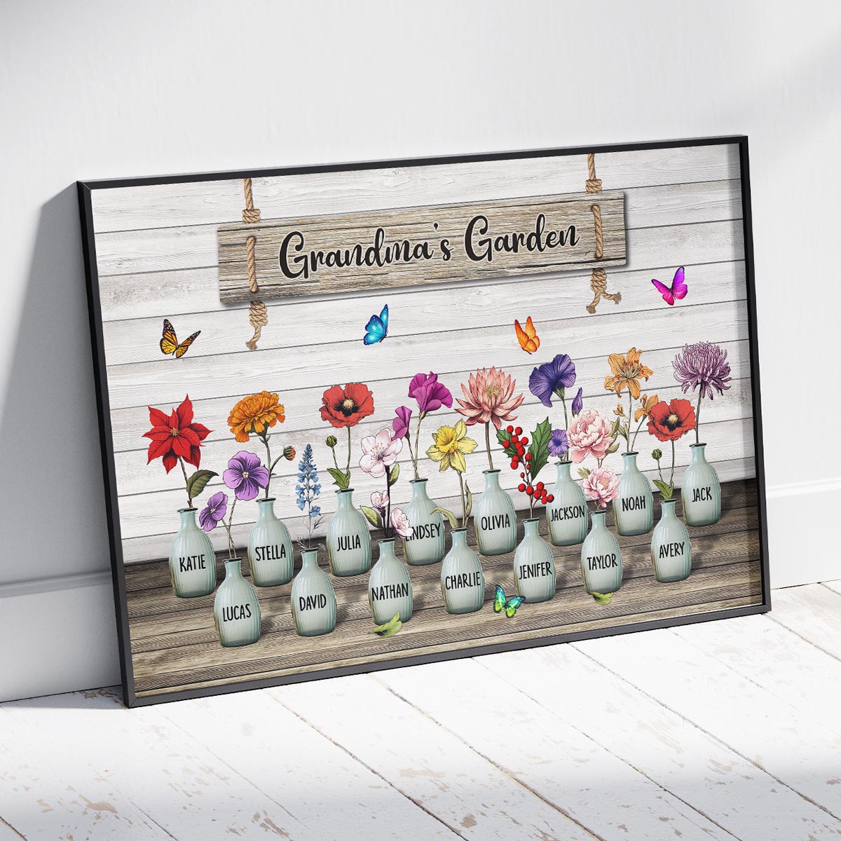 [FREE DELIVERY - Limited Time Offer] Custom Birth Month Flowers Poster, Gift For Grandma, Mom, Auntie