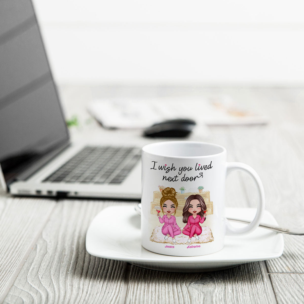 Pink Girls Wish You Lived Next Door Personalized Mug
