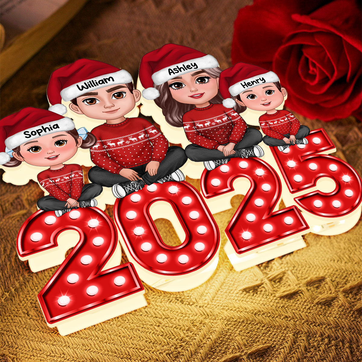 Christmas Family Forever Together Personalized LED Light Box, Heartwarming Christmas Decoration