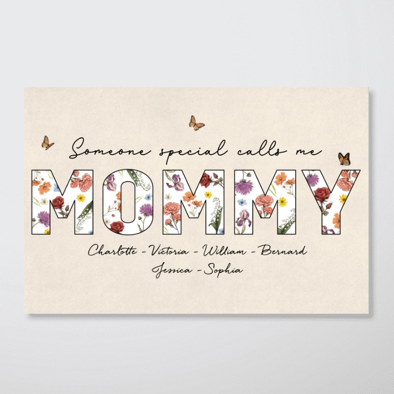 Someone Special Calls Me Grandma Personalized Poster, Birth Month Flower, Gift For Grandma