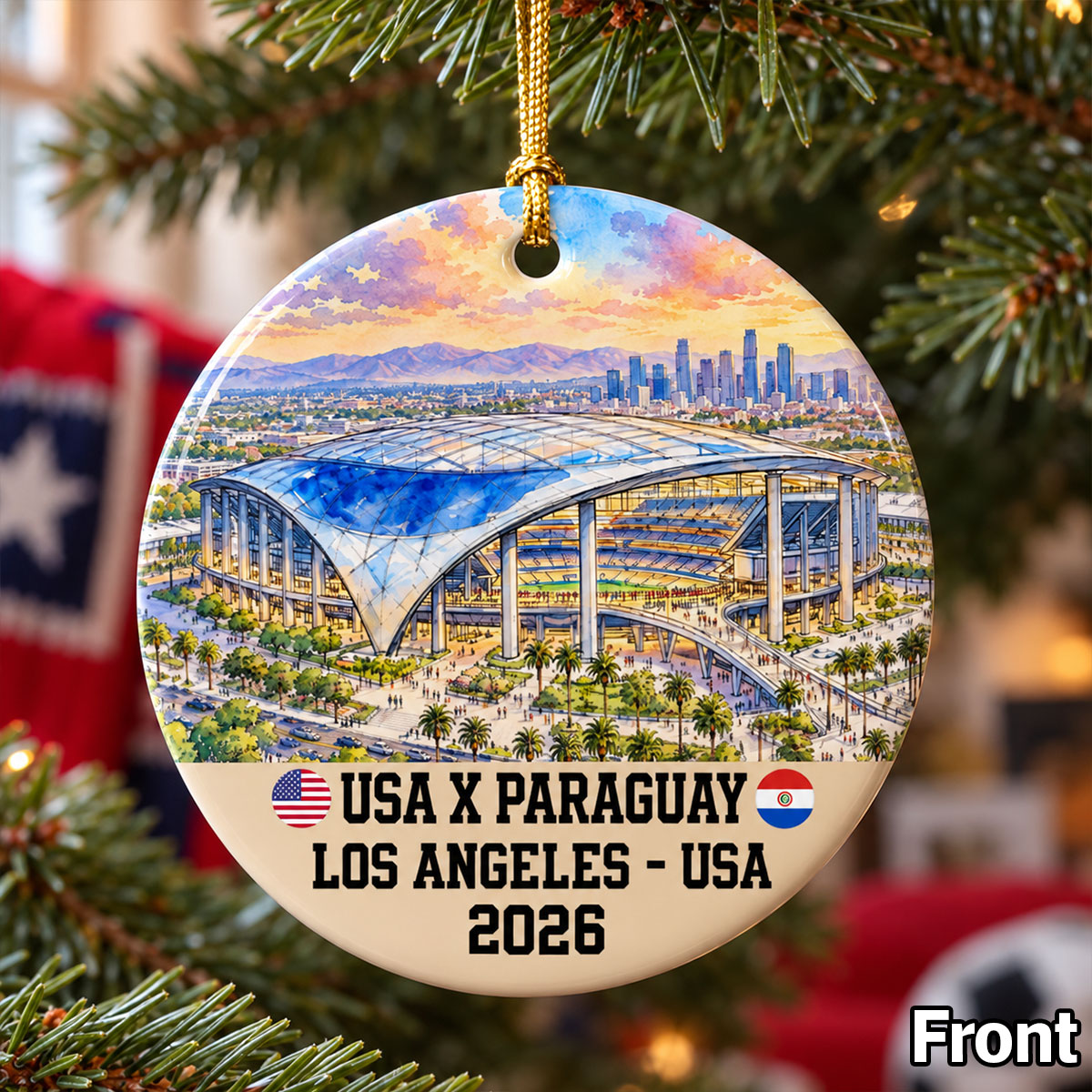 World Cup 2026 World Cup Match Stadium - Personalized Double-Sided Ceramic Ornament - Gift for Soccer Lover, World Cup Keepsake