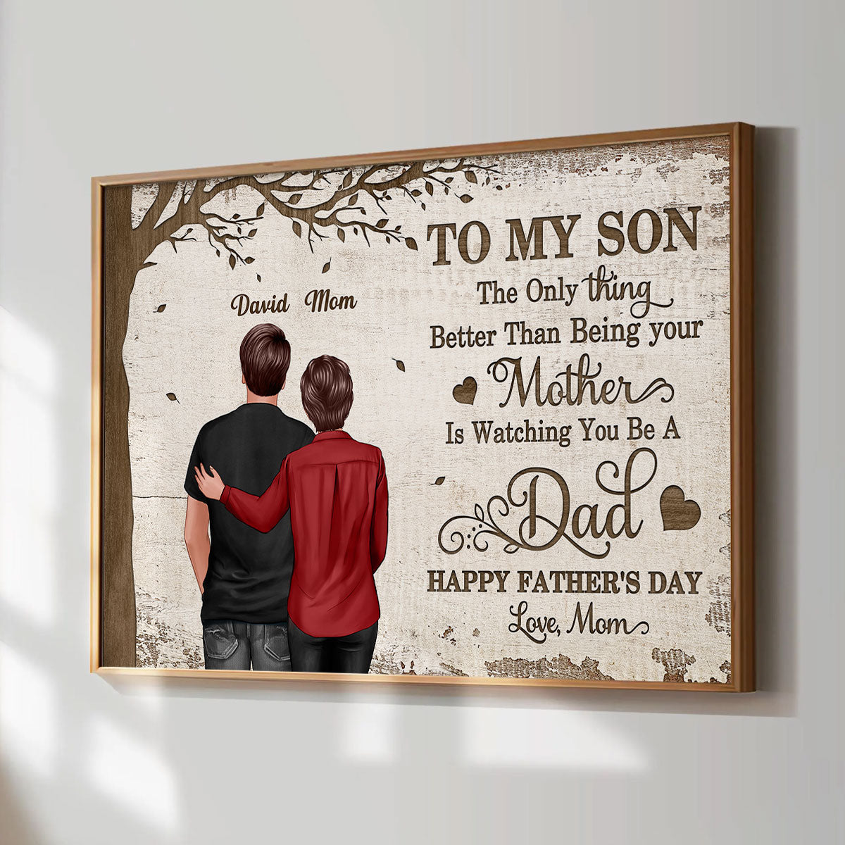 Under Tree To My Son From Mom Personalized Poster| Heartfelt Father's Day For Son