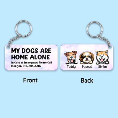 My Pets Home Alone Peeking Dog Cat Gift For Pet Lover Personalized Acrylic Keychain
