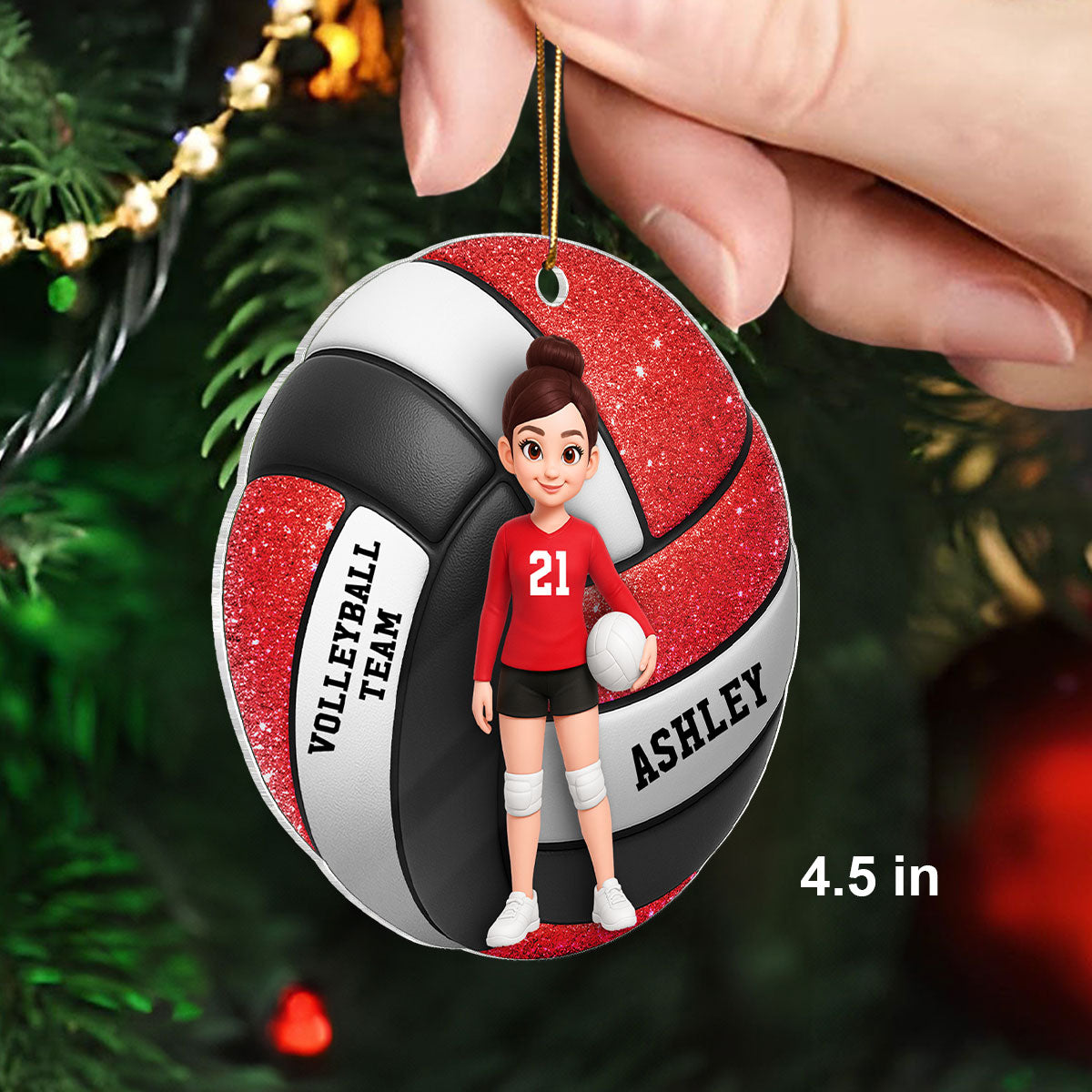 Volleyball Boy & Girl 3D Effect - Personalized Acrylic Ornament