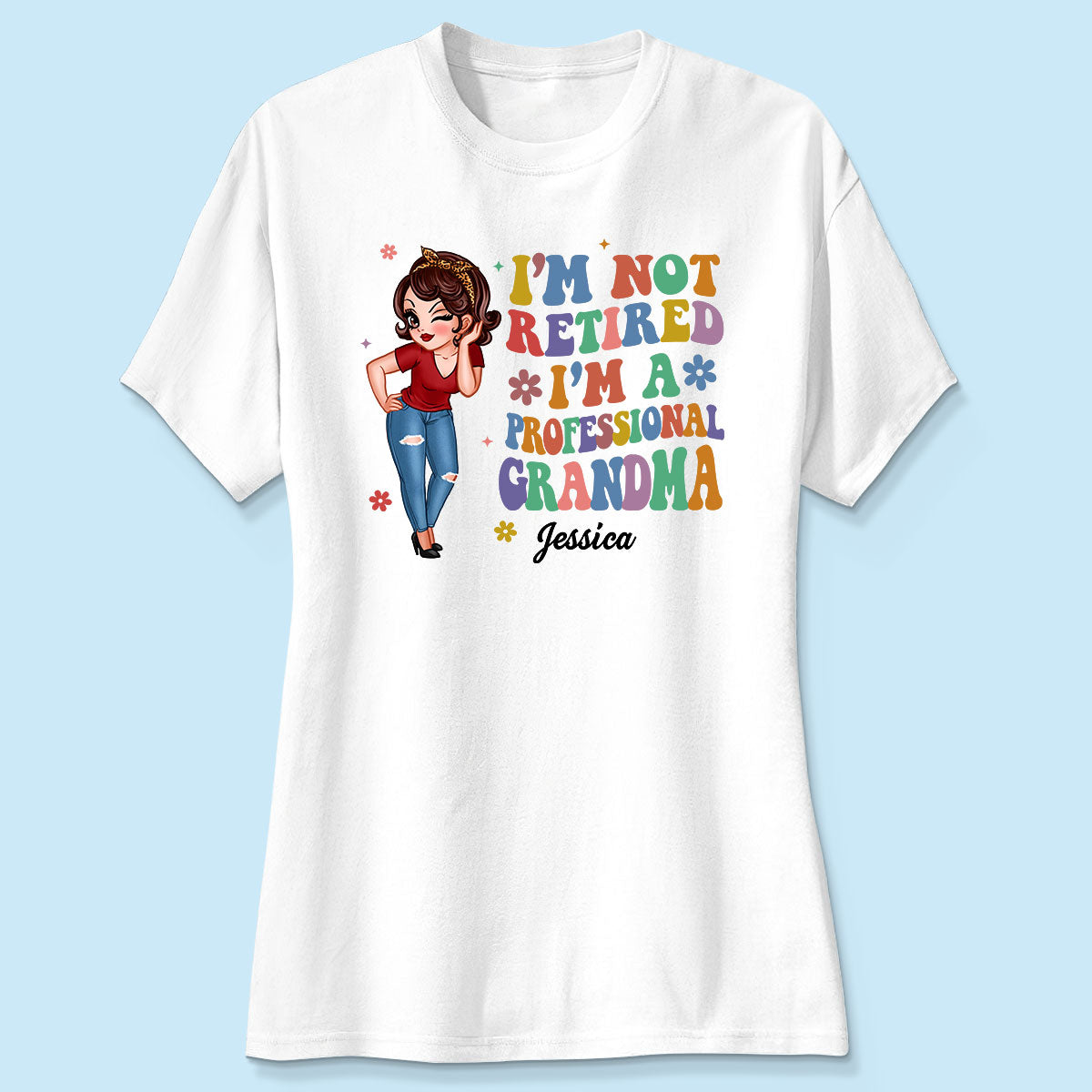 Professional Grandma Vintage Stylish Design Personalized Shirt, Retirement Gift For Grandma