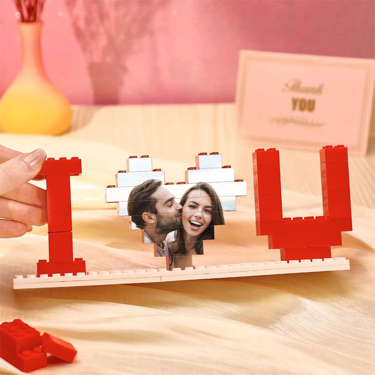 Personalized Building Blocks Puzzle, Custom Photo Puzzle, I Love You Block Puzzle, Gift for Him, Gift for Her