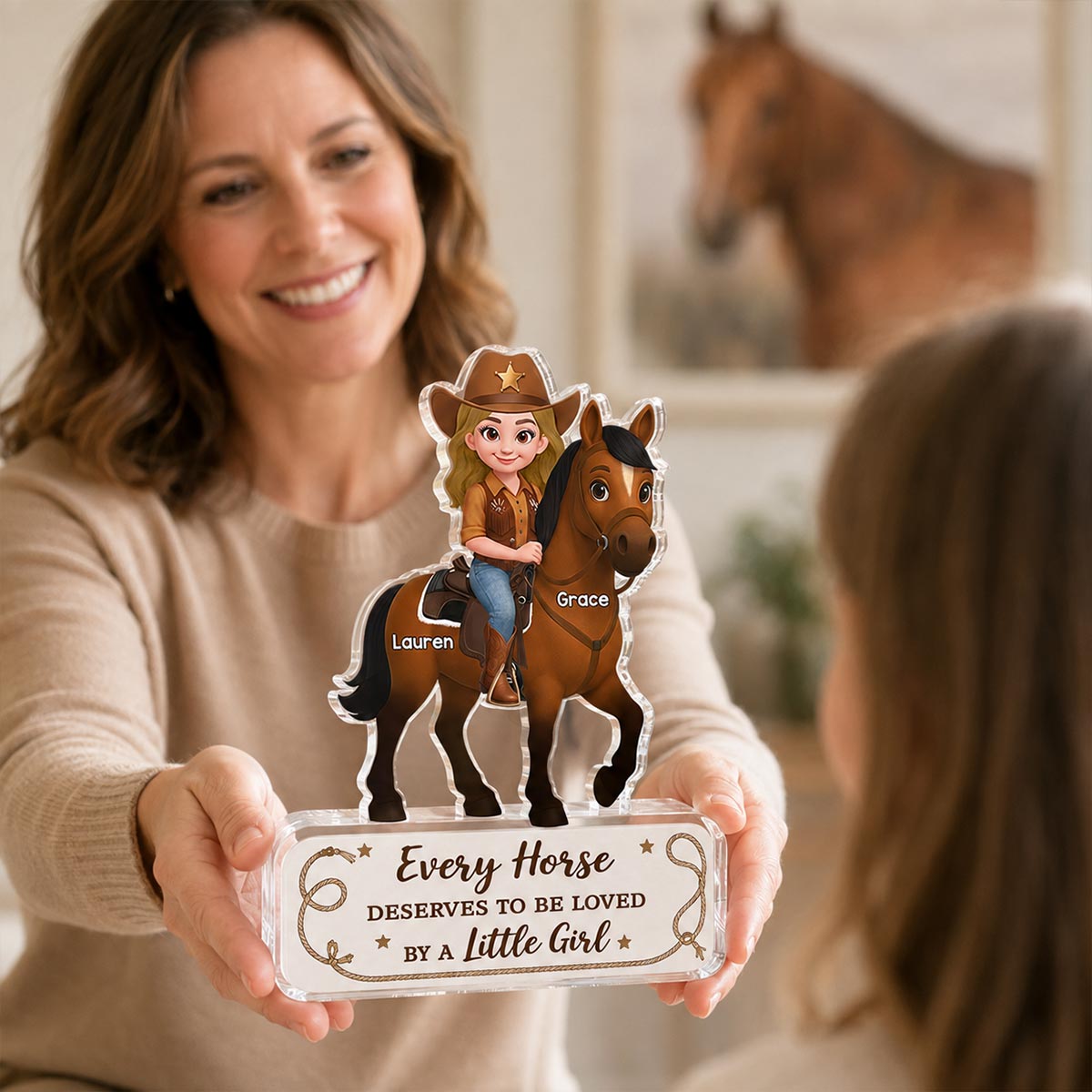 Every Horse Deserved To Be Loved By A Girl 2D Flat Printed - Personalized Acrylic Block Plaque - Keepsake Gift For Horse Lover