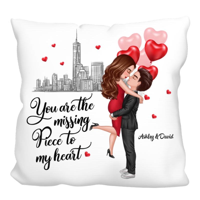 The Missing Piece To My Heart Valentine‘s Day Gift For Him, Gift For Her Personalized Pillow