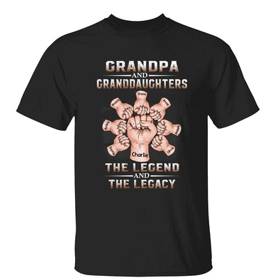 Grandpa Dad And Kids Fist Bump Hands The Legend And The Legacy Personalized Shirt