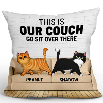 This Is Our Couch Walking Fluffy Cats Personalized Pillow
