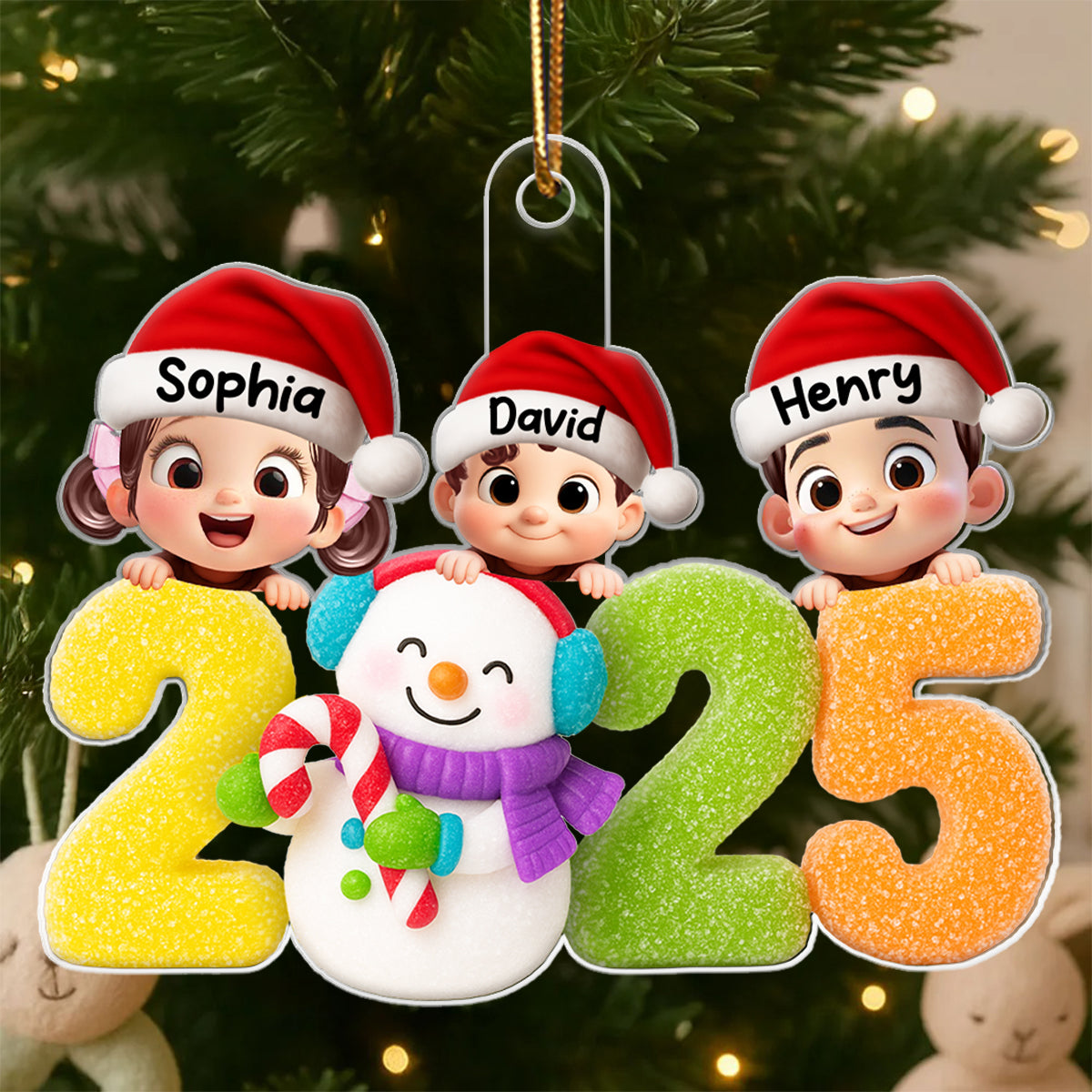 Grandkids Sweat Candy 2025 - Personalized Acrylic Ornament
