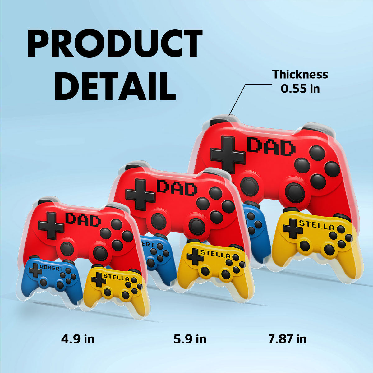 Gamer Dad Controllers - Personalized Acrylic Block Plaque - Father's Day Gift For Dad, Husband, Gamers
