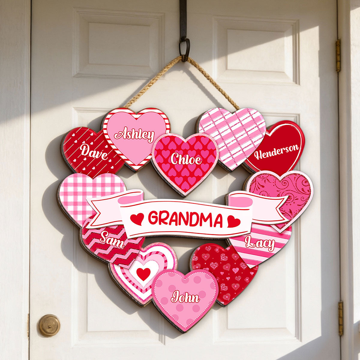Grandma's Sweethearts Coquette Valentine's Day - Personalized Door Hanger Sign