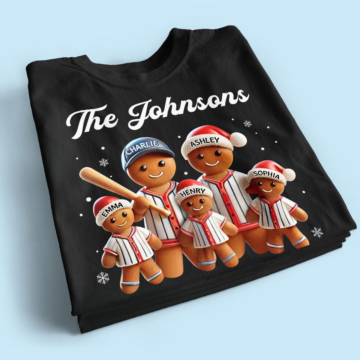 Baseball Gingerbread Family Sport Lover Christmas Matching Personalized Shirt