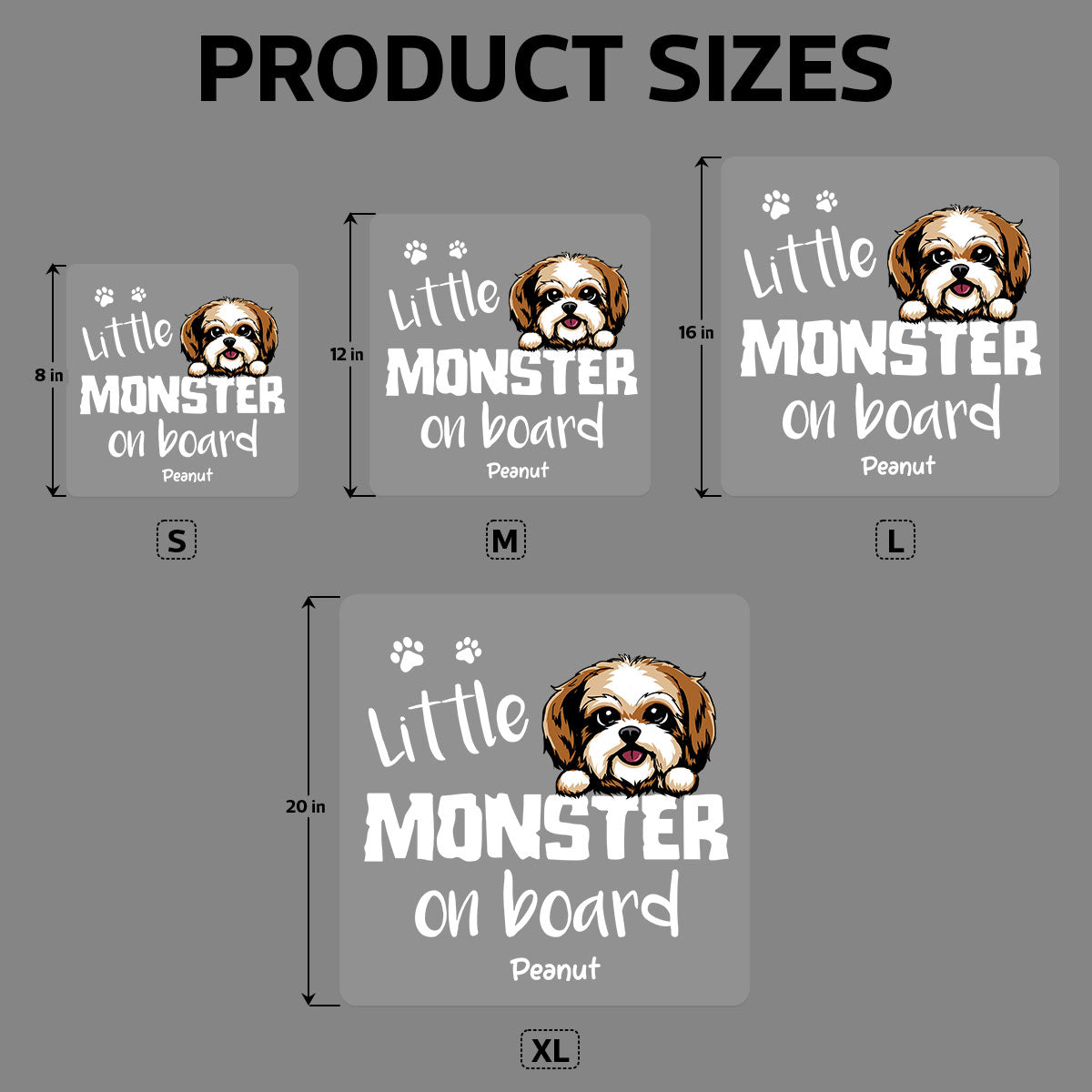Little Monsters On Board Dog Cat Lover Personalized Car Decal