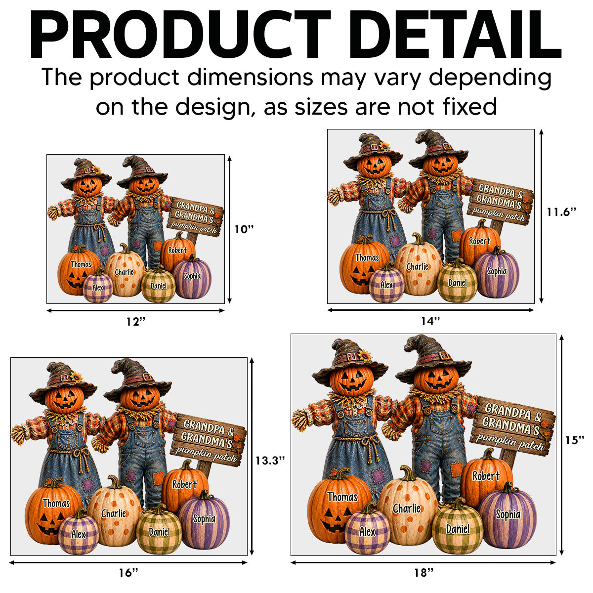 Halloween Fall Scarecrow Grandpa Grandma's Pumpkin Patch - Personalized Yard Sign - Fall Decor For Grandparents