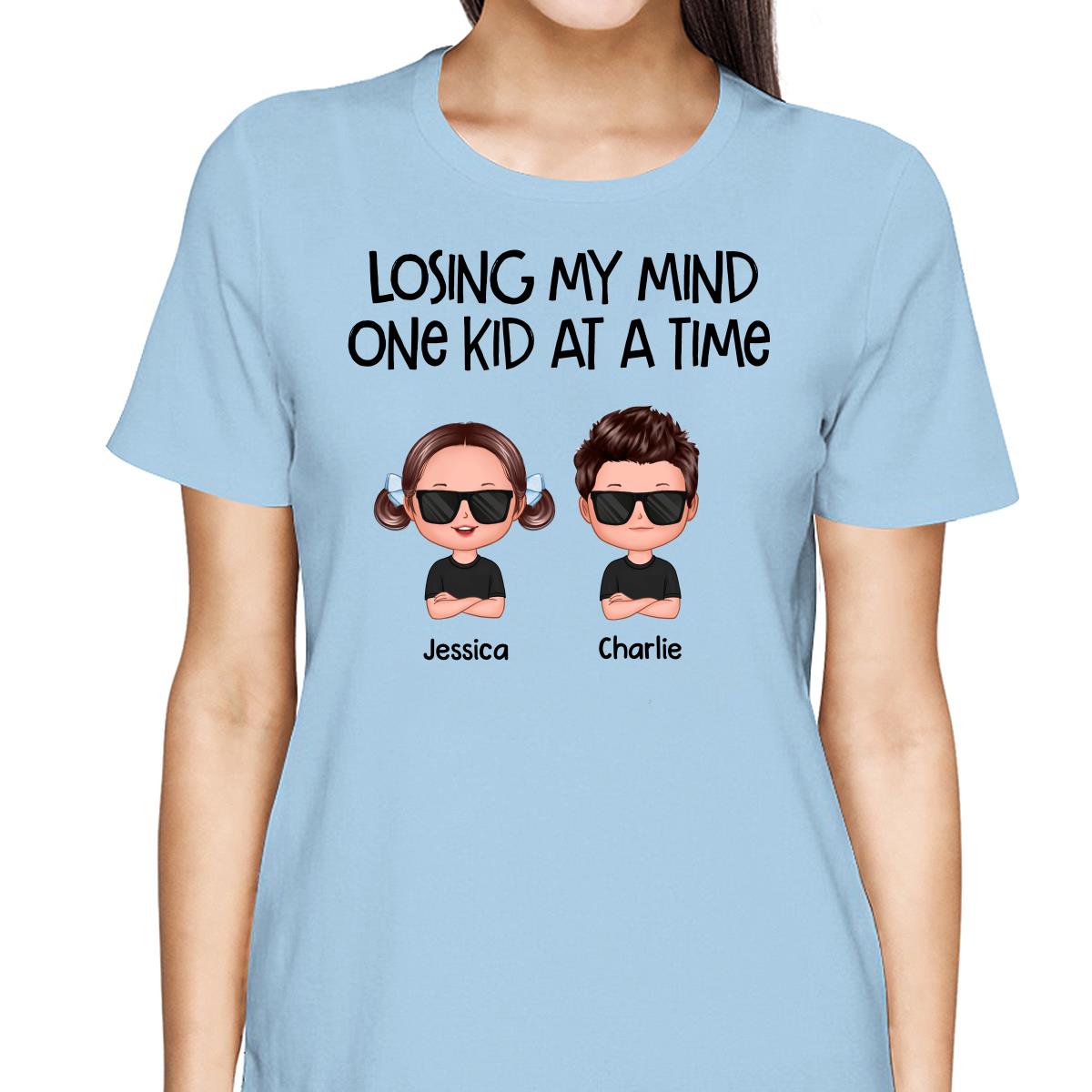 Losing My Mind One Kid At A Time Doll Kids Personalized Tank Top Shirt