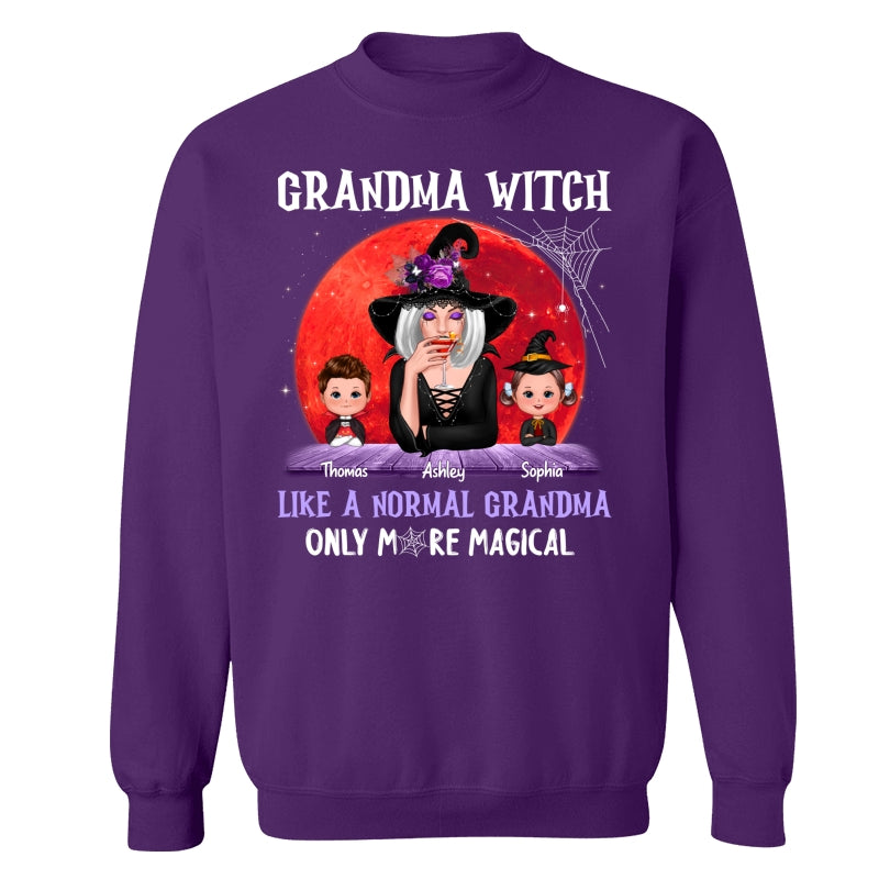Halloween Red Moon Grandma Witch Like Normal More Magical Personalized Shirt