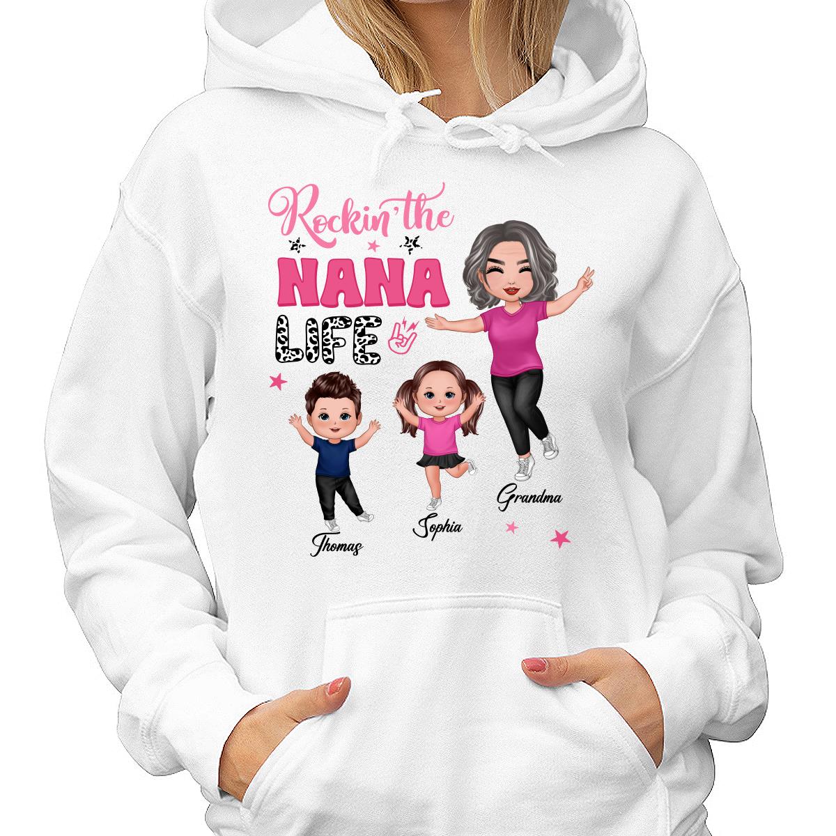 Rockin‘ Grandma Life Pink Leopard Happy Doll Personalized Shirt