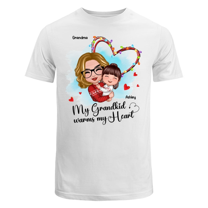 Christmas Doll Grandma Hugging Kid My Grandkids Warm My Heart Personalized Shirt