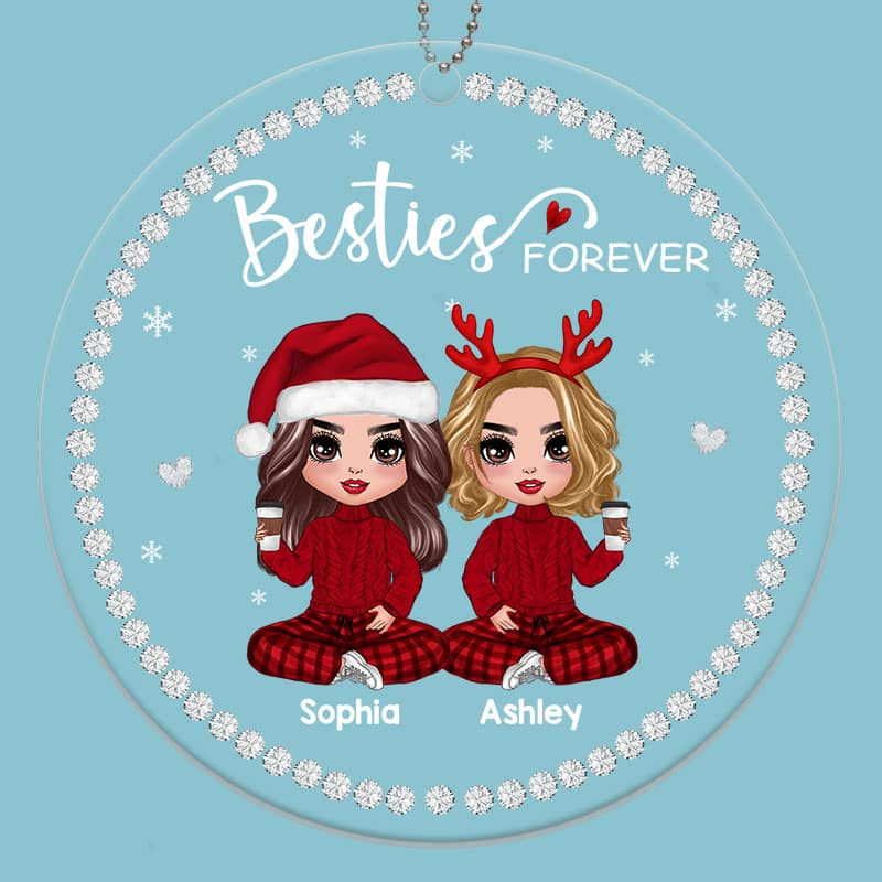 Best Friends Sisters Jewelry Stone Personalized Acrylic Ornament