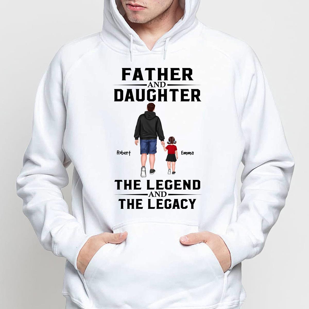 Dad Father Grandpa And Kids Walking The Legend The Legacy Personalized Shirt