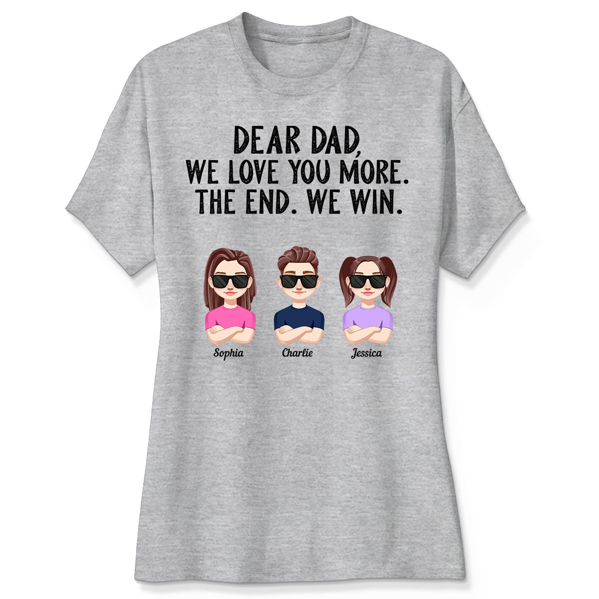 Dear Dad We Love You More Vector Kids Funny Father‘s Day Gift Personalized Shirt