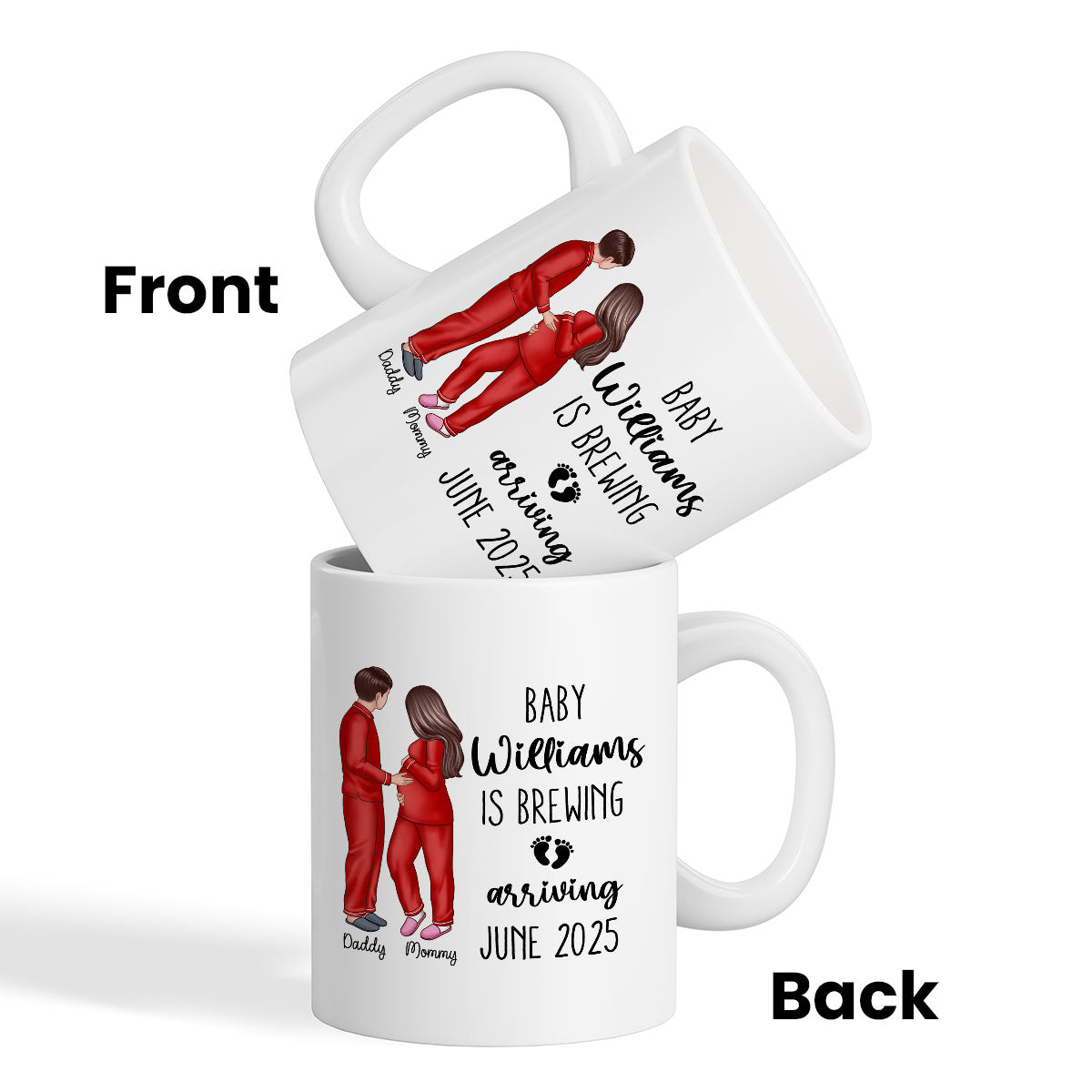 Baby Is Brewing Pregnancy Couple Personalized Mug Expecting Mom Gift, Expecting Parents Gift,  Gift