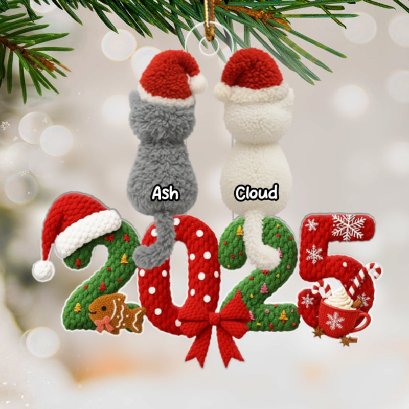 Custom Cat Designs - Personalized Acrylic Ornament - Christmas Gift for Cat Lovers, Cat Moms, Cat Dads
