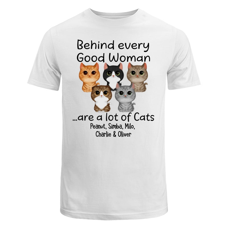 Behind Every Good Woman Are Watercolor Cute Cats Personalized Shirt
