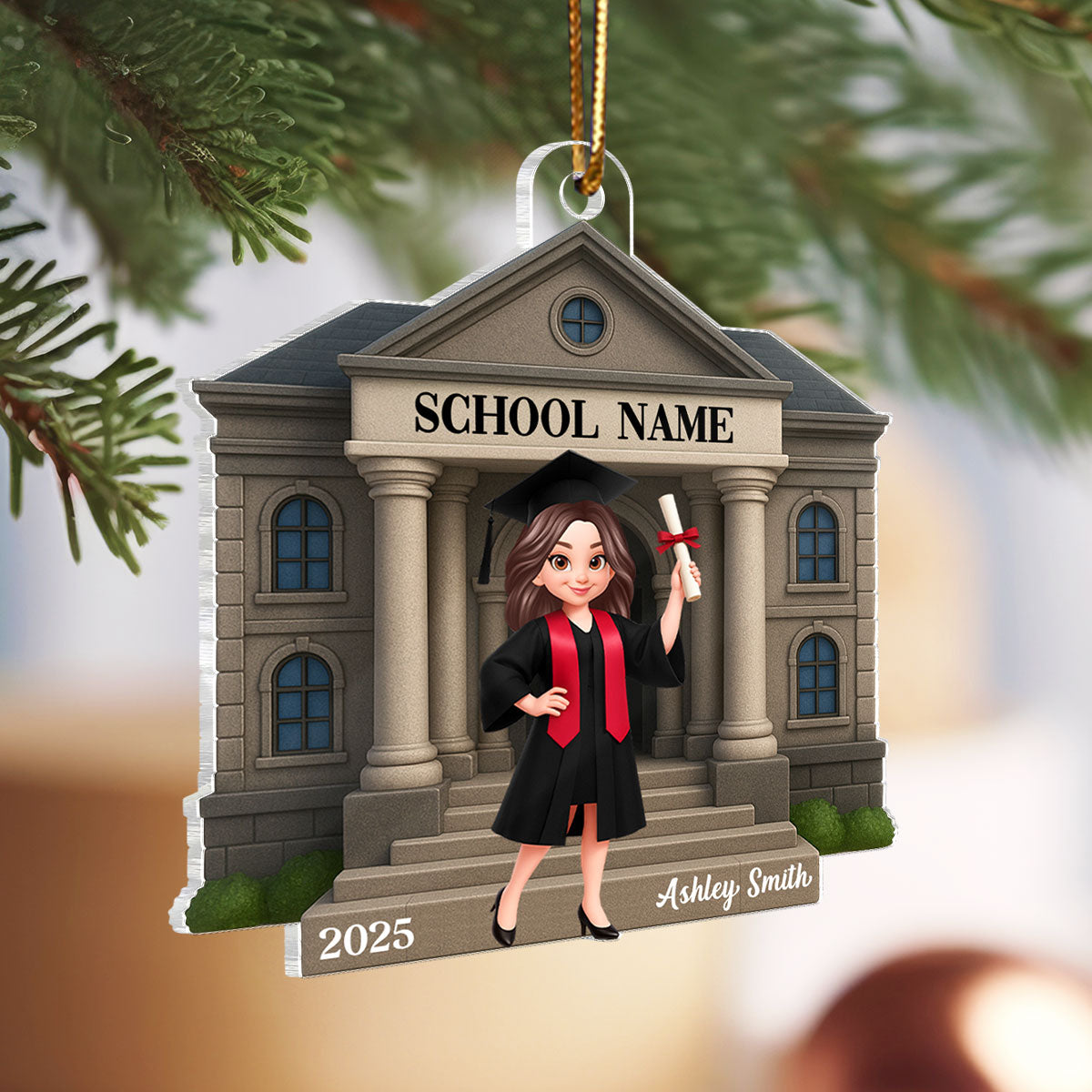 Graduation Keepsake 3D Effect - Personalized Acrylic Ornament - Graduation Christmas Gift