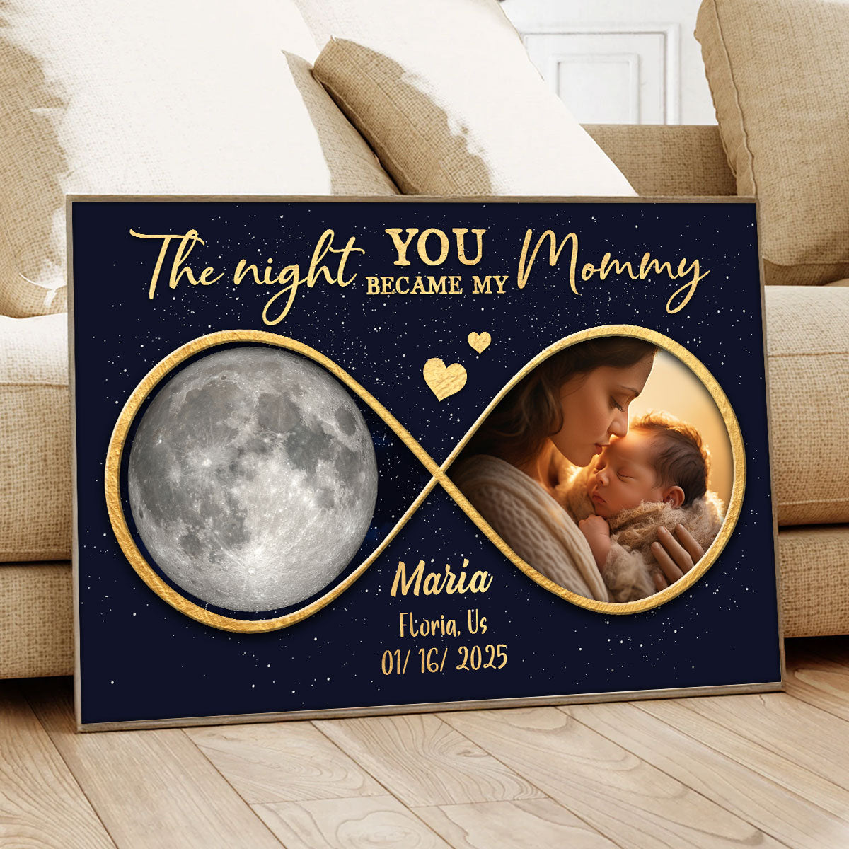 Moon Phase The Night You Became My Mommy Personalized Poster