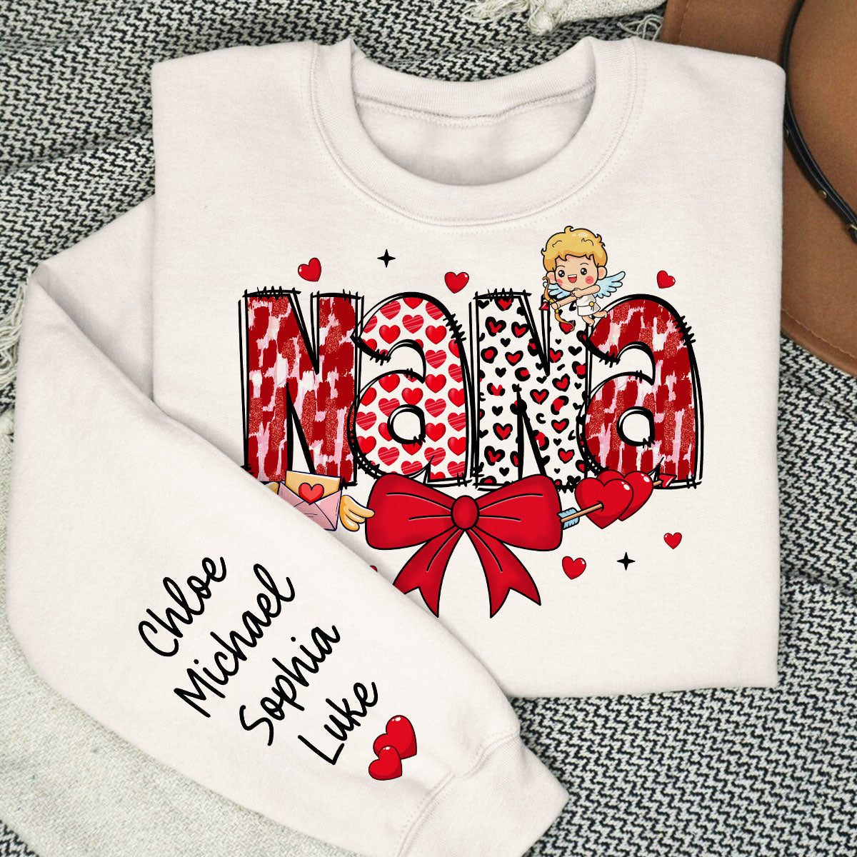Grandma  Personalized Sleeve Printed Sweatshirt,  Gift For Grandma