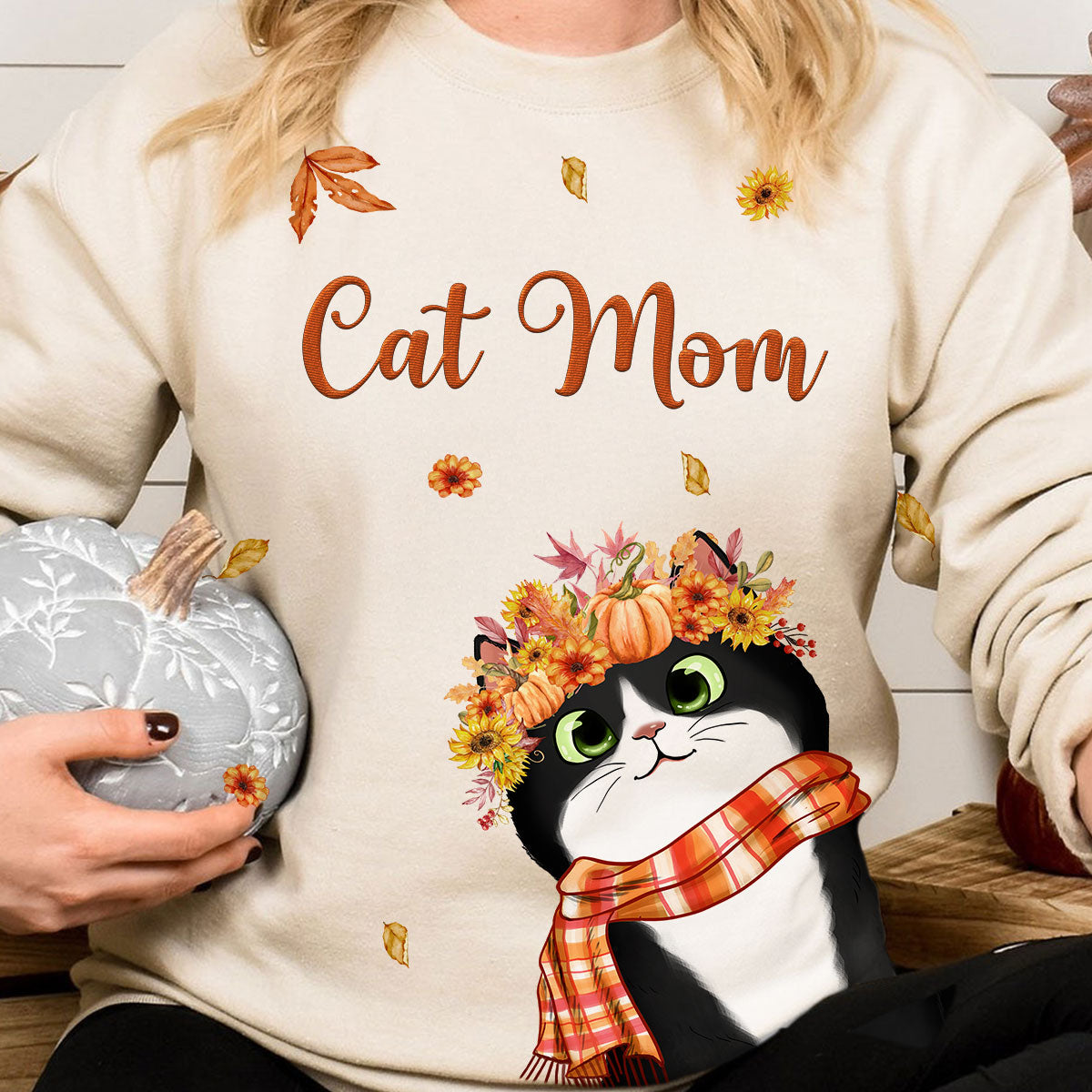 Hello Fall Cute Peeking Cats Fall Season Personalized Sweatshirt, Purrfect Gift for Cat Lover
